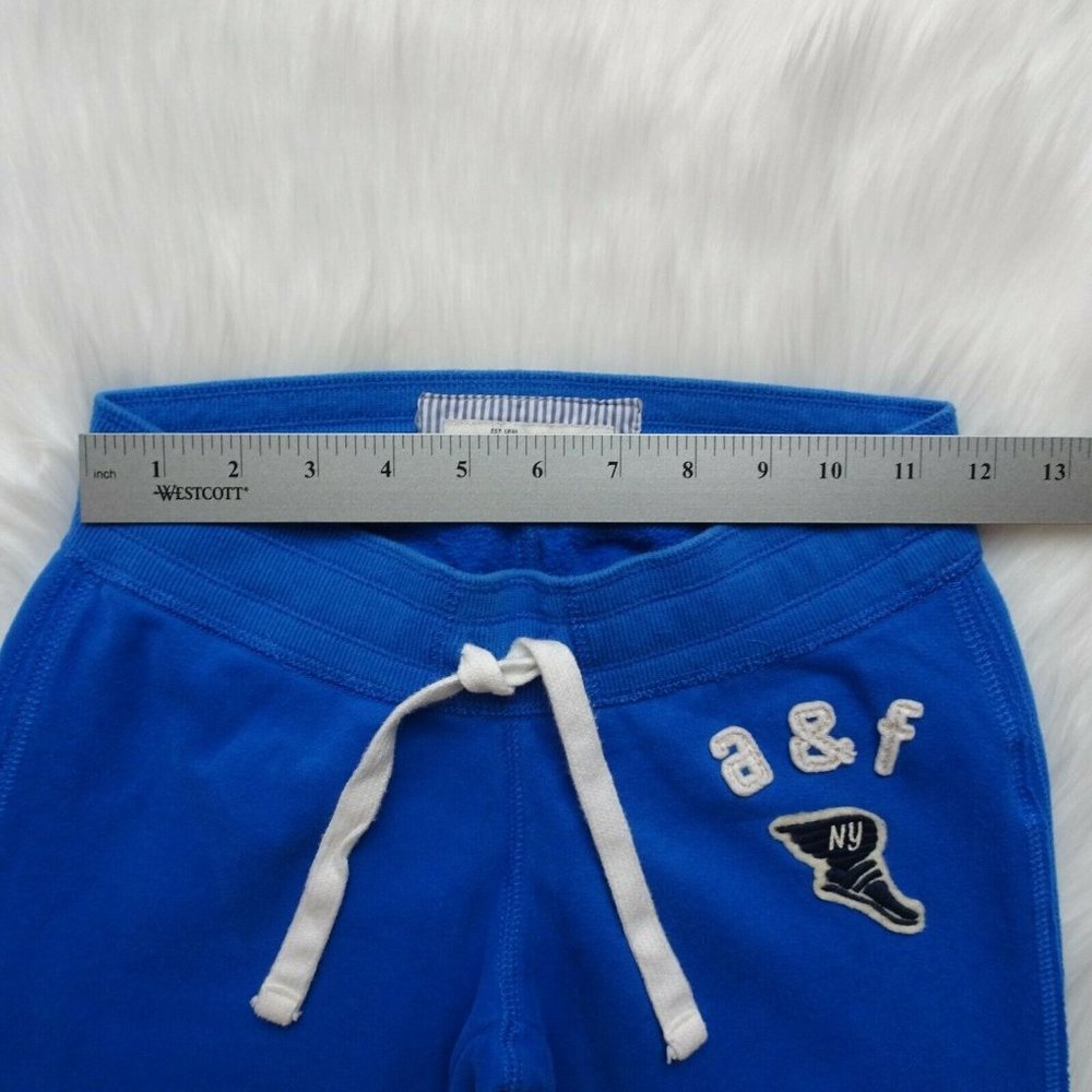 💰3/$25 Abercrombie Kids Jogger Sweat Pants Drawstring Logo Blue Comfy M - Picture 9 of 12